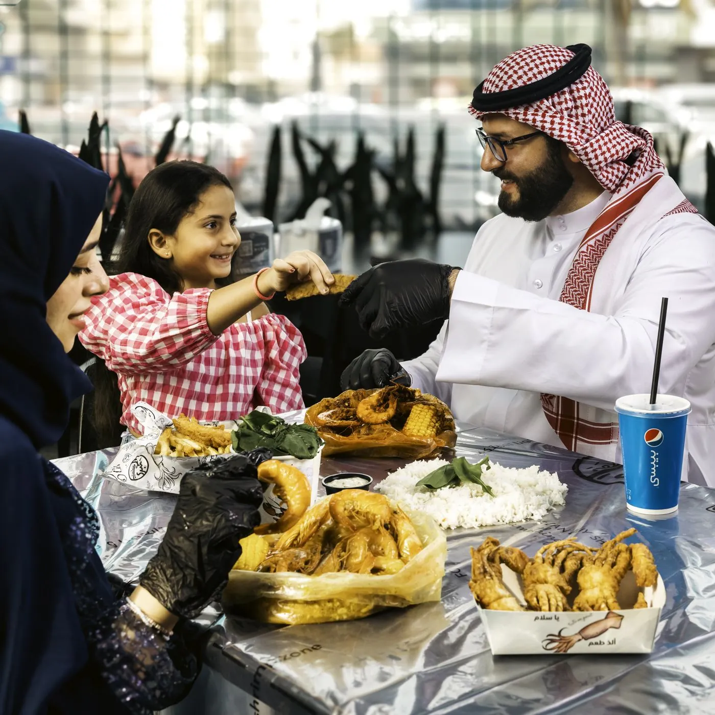 Family dining moment